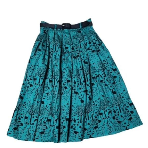 Hell Bunny LOVEBIRD Hibiskus VOGEL Retro Stars Swing Skirt TELLERROCK